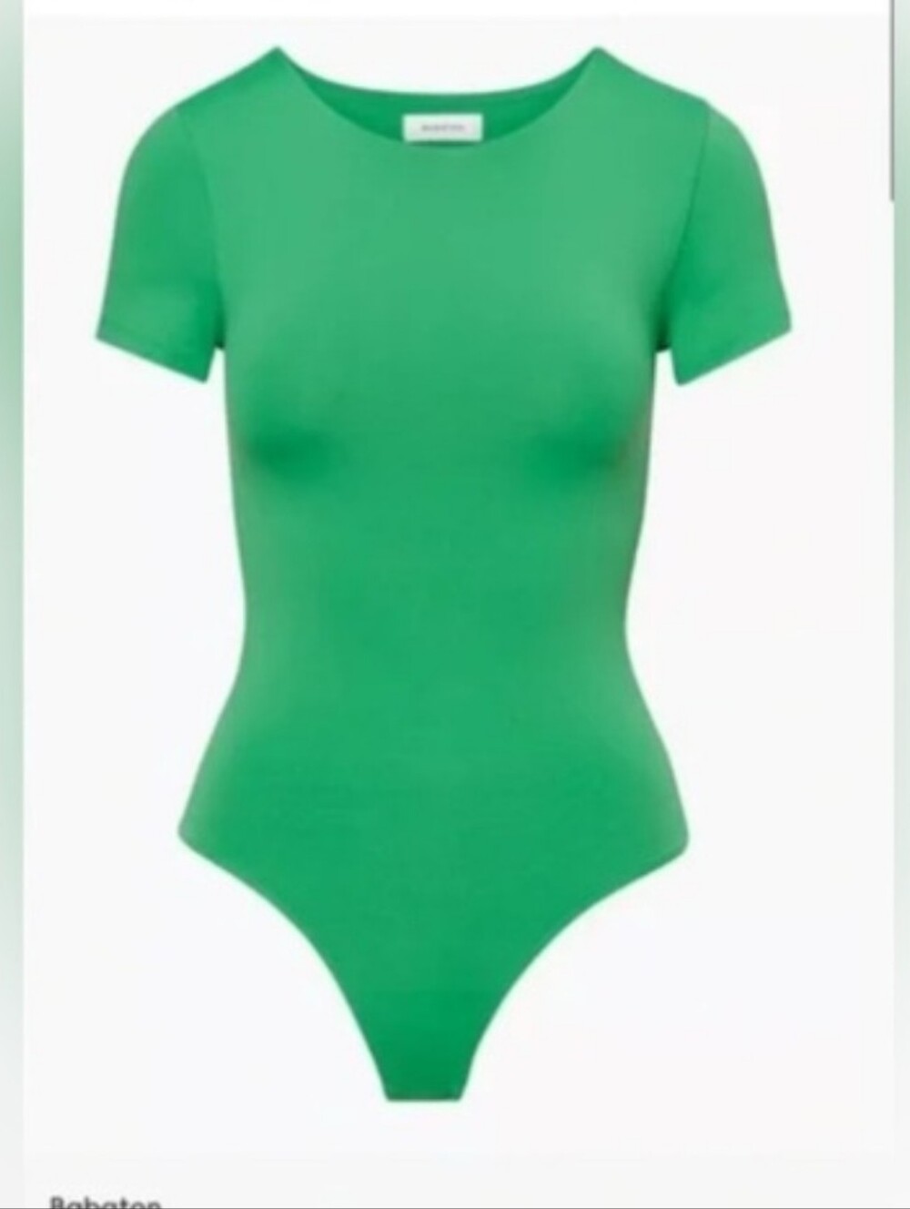 Babaton Contour Crew Short-Sleeve Bodysuit in Green